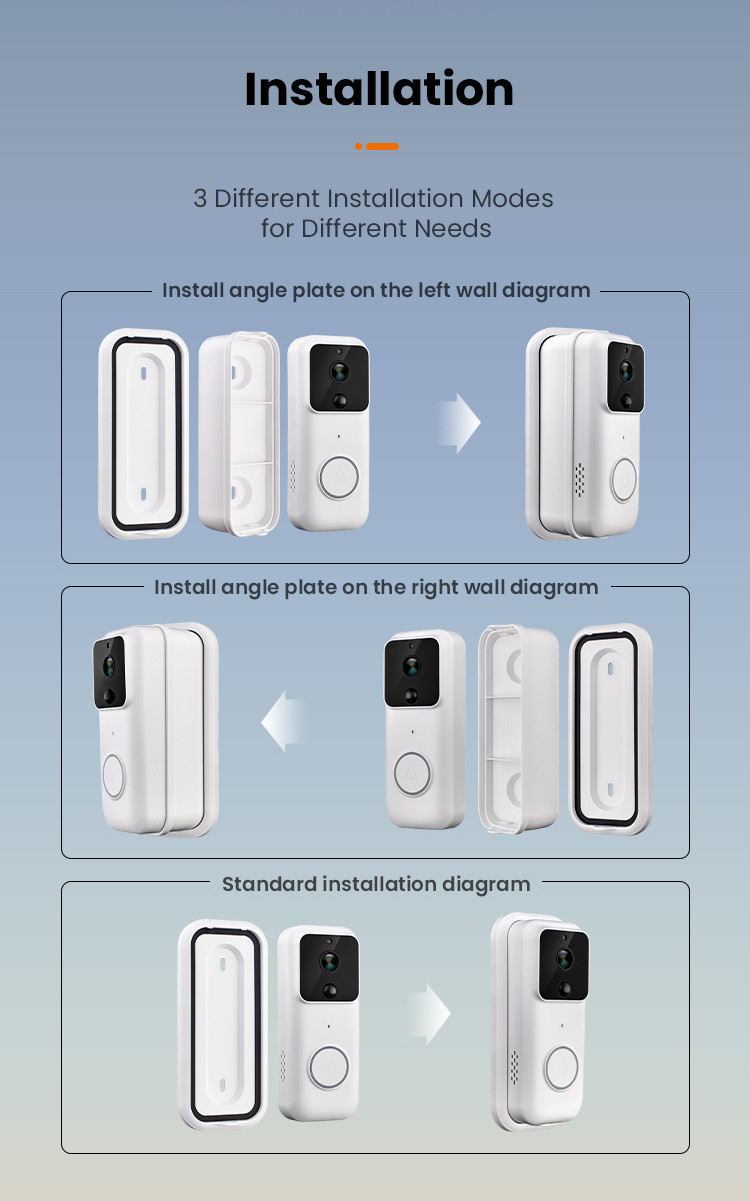 Rechargeable Home Smart Wireless Video Doorbell Tuya Wifi Intercom Doorbell