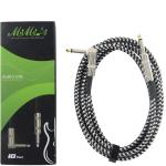Durable Braided Right Angle to Straight 3M 10FT 1/4 inch TS Jack Music