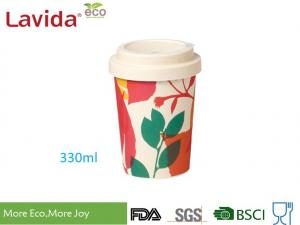 China Eco Bamboo To Go Cup Takeaway Hot Beverage Container Non Toxic With Anti - Leaking Lid on sale