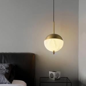 China Luxury Nordic Marble Pendant Light Home Decoration Villa Living Room Spherical Chandelier Bedroom Coffee Shop Alabaster Lamp wholesale