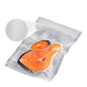 China Zipper Embossed Plastic Heat Seal Food Bags Bidirectional Pattern Vacuum wholesale
