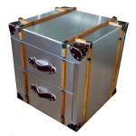 Aviator Side Table Aluminium Two Drawer Storage Coffee Table bedside Chests