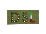 Brown Embossed Leather Patches With Embroidered DSL Logo For Jeans' Backing