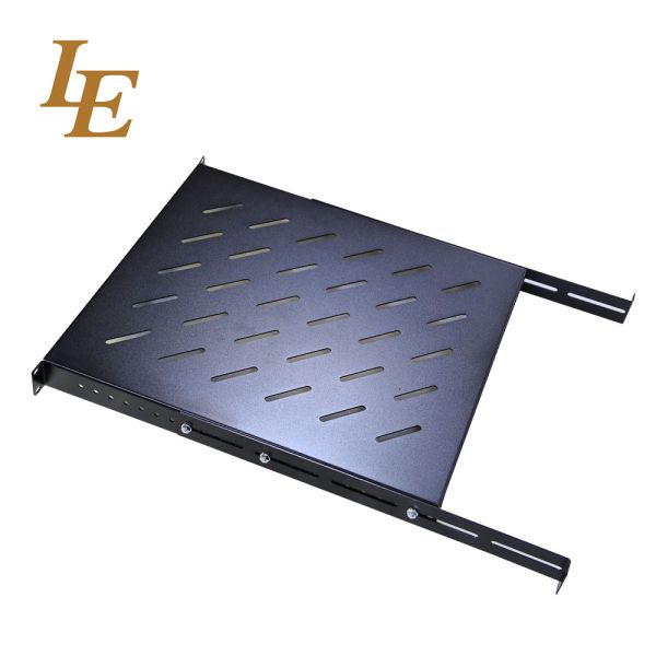 19" Network Cabinet Fixed Shelf Vented Cantilever Fixed Server Rack Shelf 1U 2U Cantilever Shelf with RAL9004 Black Sliding Shelves Adjustable trays