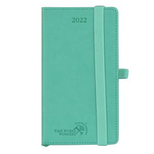 China Green Spiral Pocket Size Weekly Planner 3.5'' X 6.5'' PU Softback wholesale