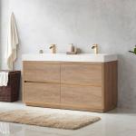 Freestanding Double Sink Vanity , Design Solid Wood Bathroom Vanity Units