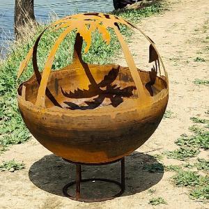 China Outdoor Steel Fire Pit 1000mm Diameter 60cm/80cm/100cm Depth Wooden Box Packing on sale