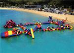 PVC Interactive Floating Water Playground , Kids Blow Up Water Park Customized