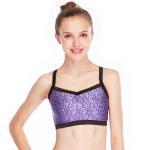 Camisole Full Sequins Jazz Bra Tank Top Hip Hop Dance Clothes With Black Edge