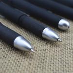 Gel pen,Promotional gel-ink pen with cap, Black rubber gel-ink pen