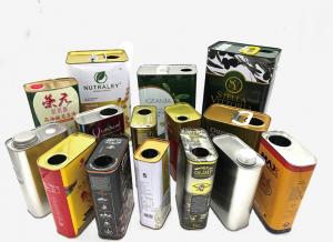 China Luxury Square Metal Tin Olive Oil Containers Airtight Food Grade Packaging Large Engine Oil Tin Cans wholesale
