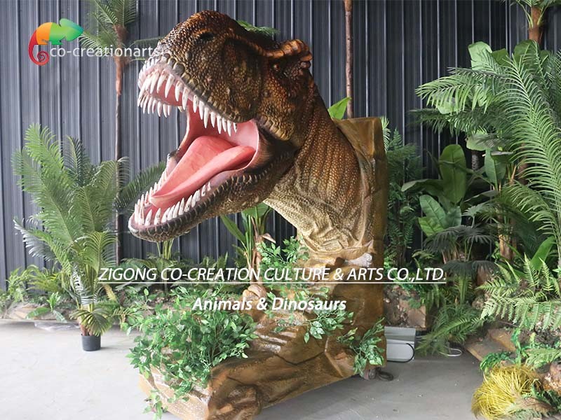 Life Size Jurassic World Animatronic T Rex Head Dinosaur Infrared Sensor Control
