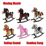 Cute Children Rocking Horse Toys Sound Moving Mouth Tail Led Light Big