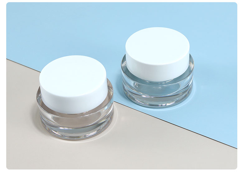 Transparent 50G Acrylic Double Wall Jar for Cosmetic Cream PETG Base Material
