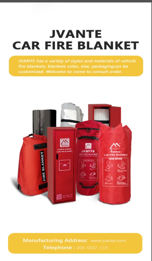High Silica White JAT-303 Fire Fighting Blanket 0.6 Thickness Fiberglass Vehicle Fire Blanket Welding High Visibility Protection