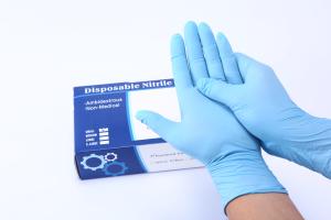 China OEM Blue Nitrile Gloves Powder Free Medical Disposable Examination wholesale