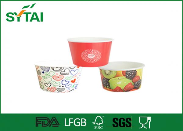 Quality ONT TIME USE Paper Ice Cream Cups With Lids / ice cream storage container paper for sale