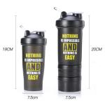 Custom Logo Three Layers Fitness Bpa Free Plastic Shaker Bottles