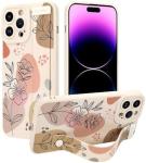 iPhone 12 Pro Max Silicone Case with Strap for Women Girls Cute Floral Flowers