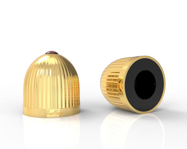 Zinc Alloy Crystal Zamak Perfume Caps In Gold Color For Durable And Elegant