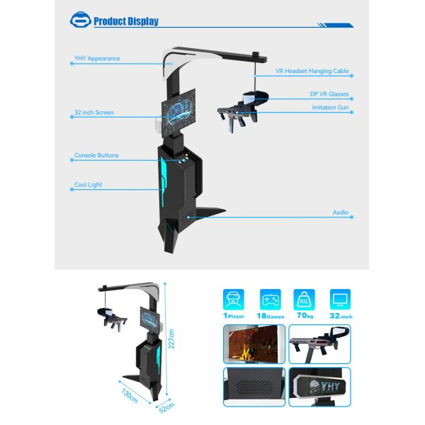32 Inch Screen VR Battle Simulator VR Gun Battle Shooting Games