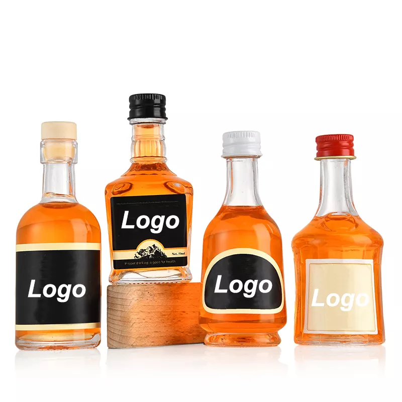 Collar Material 50ml Small Luxury Wine Bottle for Vodka Whisky Customized Design