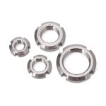 Imperial Measurement System Slotted Round Nuts Galvanized Finish Stainless Steel