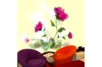 Customized Modern BeautifulRed Flower Interior Decoration Wallpapers / Stickers