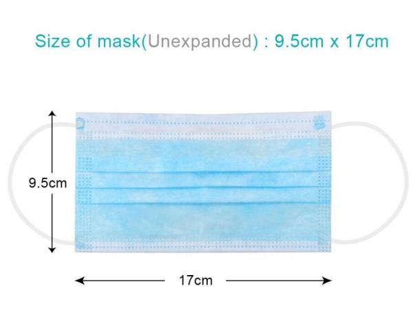 17.5 * 9.5cm 3 Ply Disposable Gb2626-2006 Breathable Medical Face Mask For