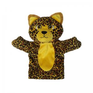 China Novelty Tiger Leopard Plush Animal Puppet Plush Toys Soft Hand Puppets wholesale