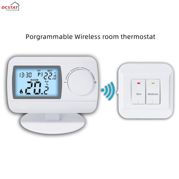 Works With Most Heating Systems Automatic Heating Boiler Programmable Thermostat White Customized Temperature Regulation Solution For HVAC Systems