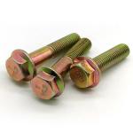 Yellow Zinc SAE J429 Gr.8 Serrated Hex Flange Bolts With Nut DIN6923