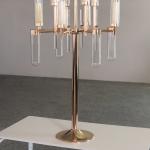 ZT-530 luxury metal gold candelabras with floating candle holders glass chimney
