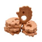 Necklace Pendant Wooden Teething Toy ISO9001 Wooden Animal Teether