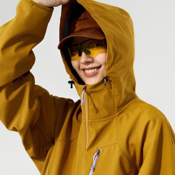 Men Hooded Soft Shell Hiking Jacket, Windproof Water Repellent Fleece Lined Outdoor Coat, OEM Custom Logo & Private Label