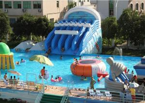 China Giant Metal Frame Pool , Above Ground Pool Water Slide For Amusement Park wholesale