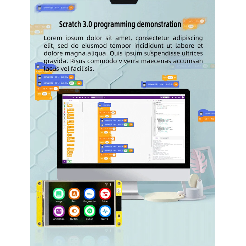 IPS Display Type 5.0 Inch Smart Display Screen For ESP32-S3 HMI 8M PSRAM 16M Flash