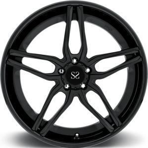 China Black Spoke 1pc Forged Alloy Wheels 18 19 20 21 22inch PCD 5x120 Custom Luxury Rims wholesale