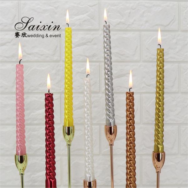 Quality ZT-C012 High Quality Non Drip Taper Candle Handmade Custom Long Stick Flameless Pillar Candle For Party for sale