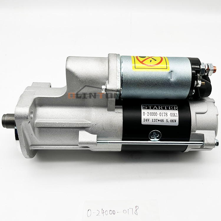 Excavator Spare Parts 24V 4HK1 6HK1 Starter Motor For Isuzu ZAX200-3 ZAX230-5 0-24000-0178