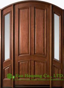 China External glazed Solid Timber Entry Door,fixed sidelites, clear or frosted glass wholesale
