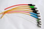 FC/UPC OM3 0.9mm Fiber Optic Pigtail LSZH aqua cable IL<=0.2dB