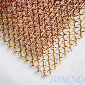China Silver Color Diamond Shaped Hole Decorative Sprial Mesh Curtain wholesale
