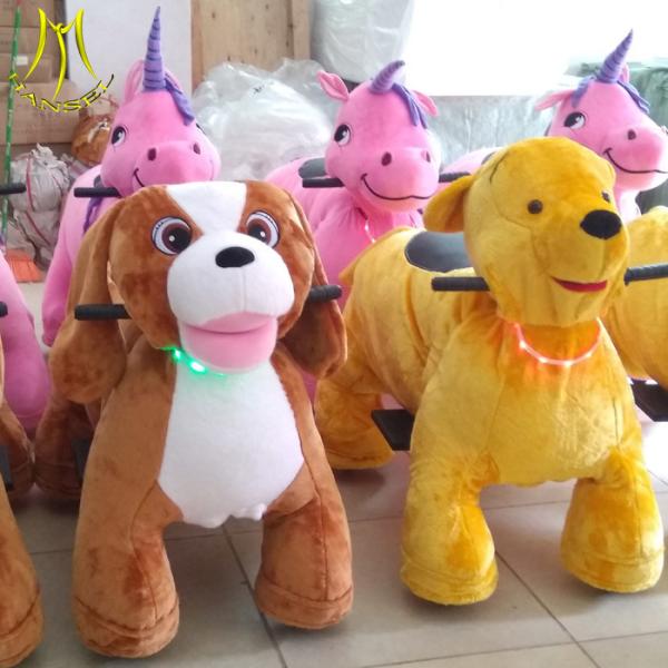 Hansel plush four wheel amusement ride and ride on animal toy car from guanzhou