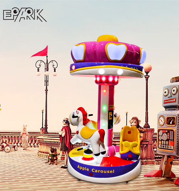 Carousel Horses Fiberglass Kiddy Ride Machine For Amusement Park