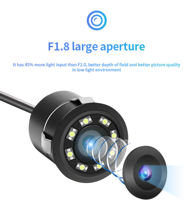 Bluetooth Reverse Parking Camera Universal 18.5 Perforated With LED Night Vision Ultra HD Night Vision