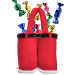 Portable Felt Santa Claus Pants Jumpsuit Wine Bag 39.5*22cm