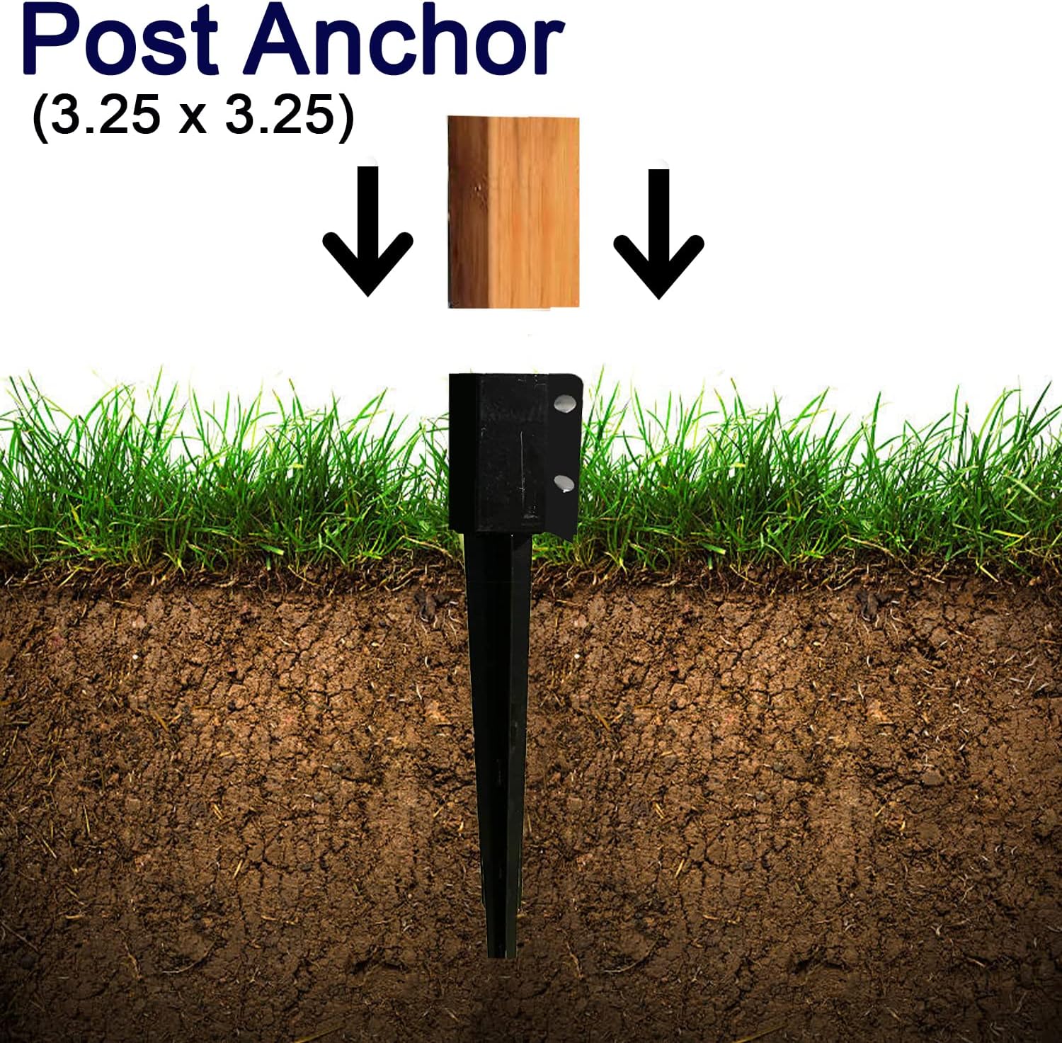 Triangle Bracket Heavy Duty Metal Black Powder Coated Fence Post Anchor for Versatile