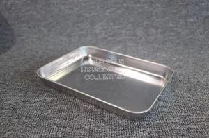 China Hotel stackable stainless steel food serving trays silver color baking sheet metal steel serving plate wholesale