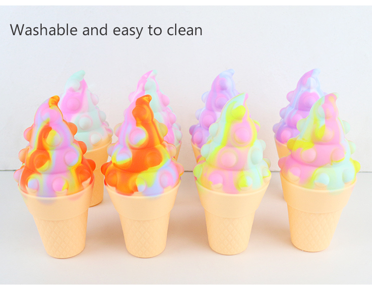 3D Colorful Silicone Ice Cream Teether For Baby Stress Relief Psychology